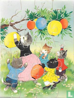 Katten hangen ballonnen op. - Image 3