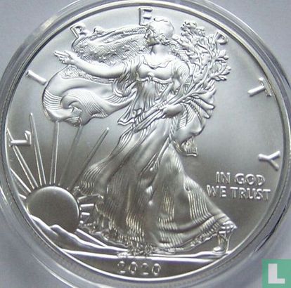 United States 1 dollar 2020 (colourless) "Silver Eagle" - Image 1