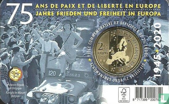 België 2½ euro 2020 (coincard - NLD) "75 years Peace and freedom in Europe" - Afbeelding 2