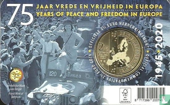 Belgique 2½ euro 2020 (coincard - FRA) "75 years Peace and freedom in Europe" - Image 2