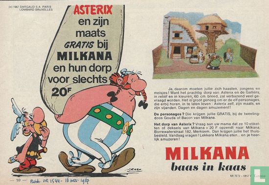 Asterix en zijn maats gratis bij Milkana en hun dorp voor slechts 20 F