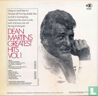 Dean Martin's Greatest Hits! Vol. 1 - Image 2
