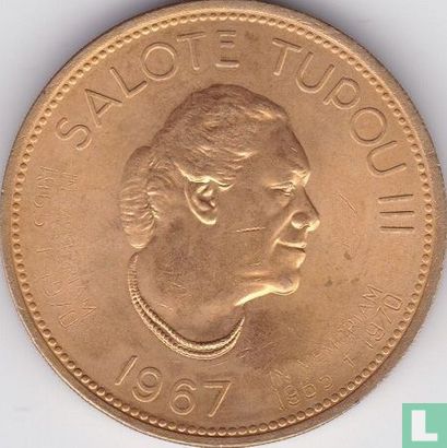 Tonga 50 seniti 1967 (gold plated copper-nickel) - Image 1
