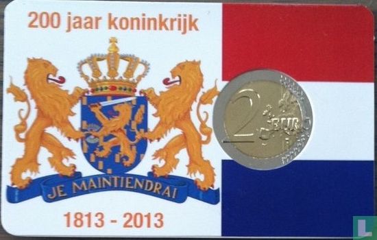 Nederland 2 euro 2013 (coincard - Nederlandse vlag) "200 years Kingdom of the Netherlands" - Afbeelding 2