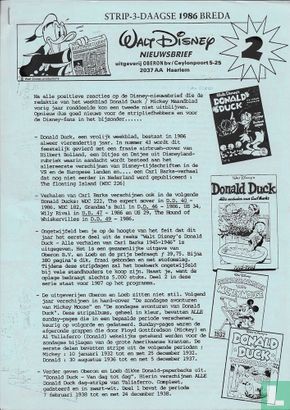 Walt Disney nieuwsbrief 2 - Strip-3-daagse 1986 - Afbeelding 1