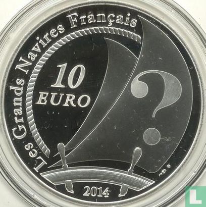 France 10 euro 2014 (PROOF) "Sailing ship Pourquoi Pas ?" - Image 1
