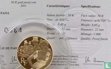 Frankrijk 50 euro 2011 (PROOF) "Heroes of the French literature - Nana" - Afbeelding 3