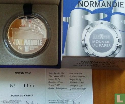 France 10 euro 2014 (PROOF) "Normandie" - Image 3