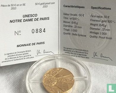 France 50 euro 2013 (BE) "850th anniversary Notre-Dame de Paris cathedral" - Image 3