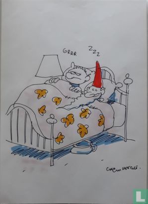Tom Carbon n´est pas content de dormir un gnome au lit