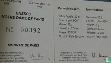 France 10 euro 2013 (PROOF) "850th anniversary Notre-Dame de Paris cathedral" - Image 3