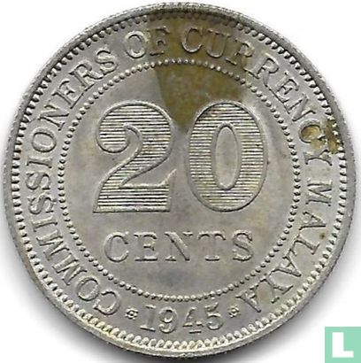 Malaya 20 cents 1945 - Afbeelding 1