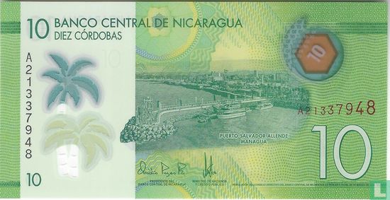 Nicaragua 10 Cordobas 2015 - Image 1