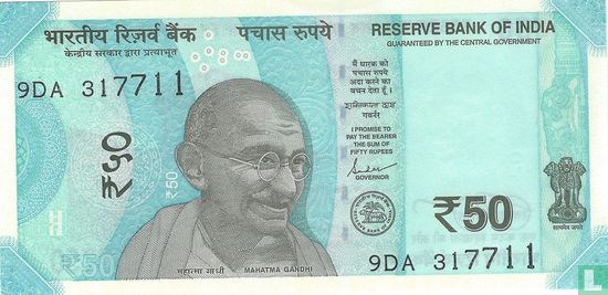 India 50 Rupees 2019 - Afbeelding 1