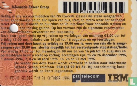 OV-weekkaart 1995/96 Universiteit Twente - Afbeelding 2