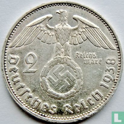 Duitse Rijk 2 reichsmark 1938 (E) - Afbeelding 1