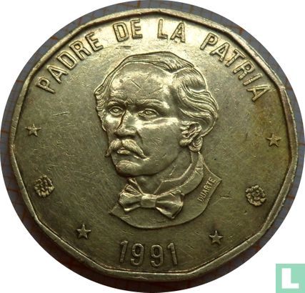 République dominicaine 1 peso 1991 - Image 1