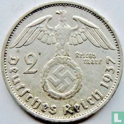 Empire allemand 2 reichsmark 1937 (F) - Image 1