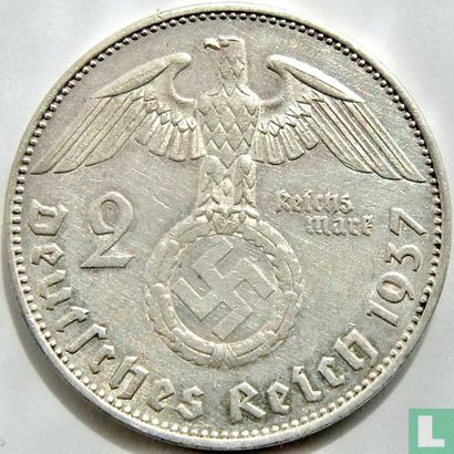 Duitse Rijk 2 reichsmark 1937 (E) - Afbeelding 1