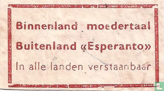 Binnenland Moedertaal, Buitenland Esperanto