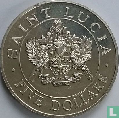 Saint Lucia 5 dollars 1986 "Papal Visit" - Image 2