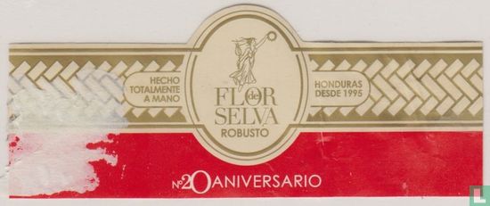 Flor de Selva Robusto No  20 Aniversario - Hecho totalmente a mano - Honduras desde 1995 - Afbeelding 1