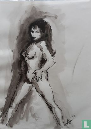 Naked woman, standing