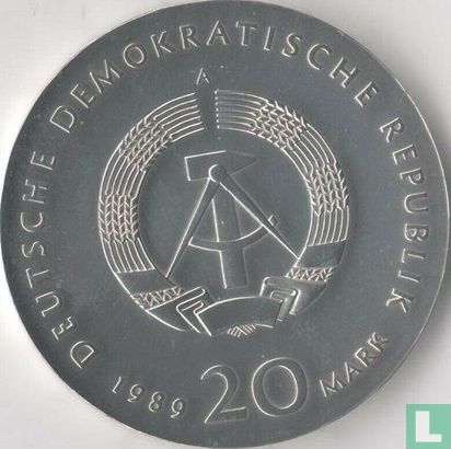 DDR 20 mark 1989 "500th anniversary Birth of Thomas Müntzer" - Afbeelding 1