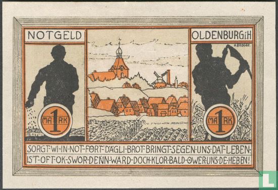 Oldenburg in Holstein 1 Mark - Afbeelding 2