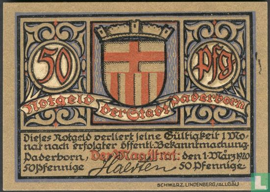 Paderborn, Stadt - 50 Pfennig 1920 - Afbeelding 1