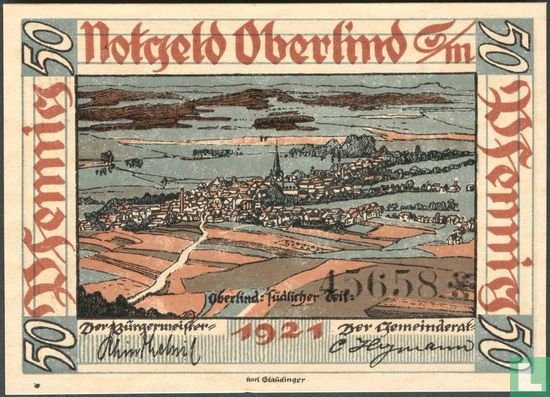 Oberlind, Gemeinde - 50 Pfennig (4) 1921 - Bild 2