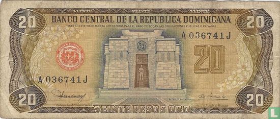 République Dominicaine 20 Pesos Oro 1980 - Image 1