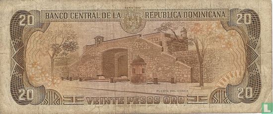 République Dominicaine 20 Pesos Oro 1980 - Image 2