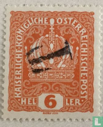 Emperor Franz Joseph and Imperial crown with overprint T - Image 1
