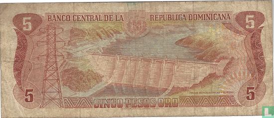 Dominicaanse Republiek 5 Pesos Oro 1980 - Afbeelding 2