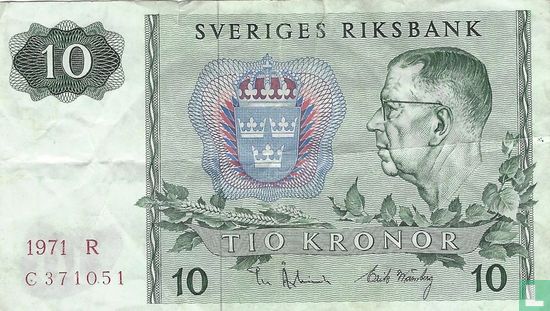 Sweden 10 Kronor 1971 - Image 1