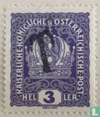 Emperor Franz Joseph and Imperial crown with overprint T - Image 1