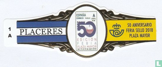 España Correos 50 Edición Feria Plaza Mayor - Placeres - 50 Aniversario Feria del Sello 2018 Plaza Mayor - Afbeelding 1
