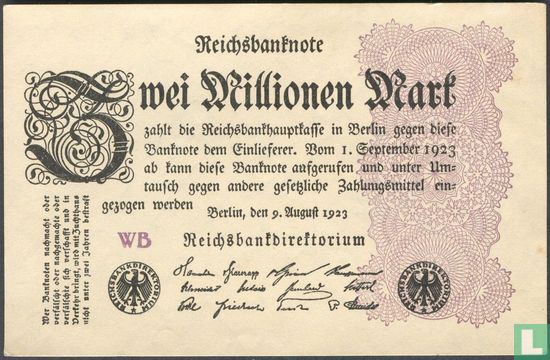 Duitsland 2 Miljoen Mark 1923 (P.104c - Ros.103d)  - Afbeelding 2