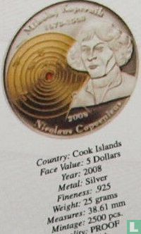 Cookeilanden 5 dollars 2008 (PROOF) "Nicolaus Copernicus" - Afbeelding 3