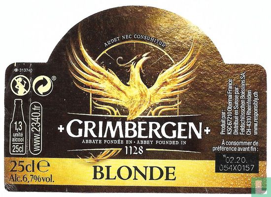 Grimbergen Blonde 25cl - Afbeelding 1
