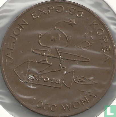Südkorea 1000 Won 1993 "Taejon International Exposition" - Bild 2