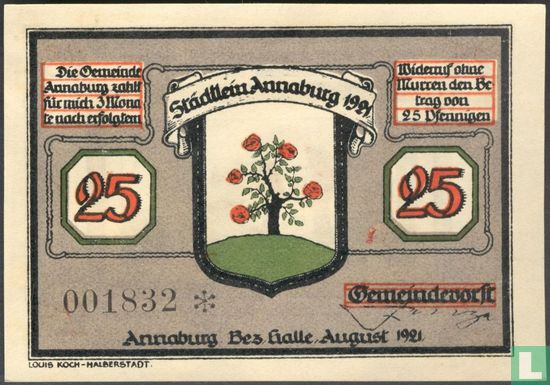 Annaburg 25 Pfennig   - Afbeelding 2