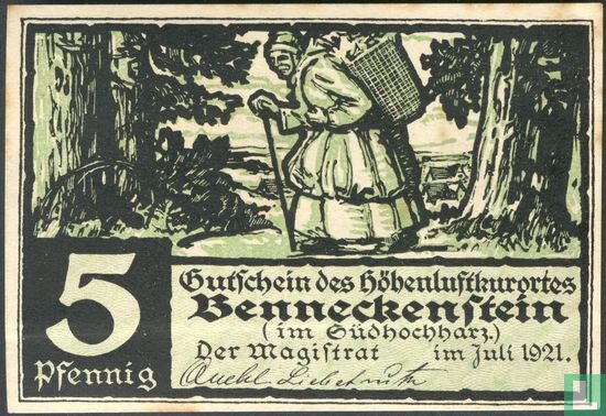 Benneckenstein, Stadt - 5 Pfennig 1921 - Afbeelding 1