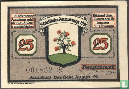 Annaburg 25 Pfennig - Bild 2