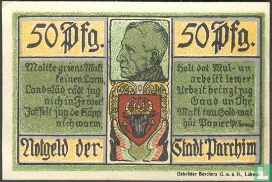Parchim, 50 pfennig 1921 - Afbeelding 1