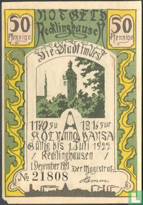 Recklinghausen, Stadt - 50 Pfennig (5) 1921  - Afbeelding 1