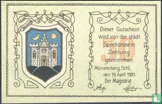 Münsterberg 50 Pfennig    - Afbeelding 1
