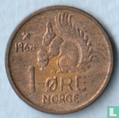 Noorwegen 1 øre 1968 - Afbeelding 1