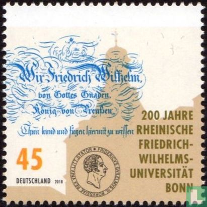 200 ans de l'Université Rheinische Friedrich-Wilhelms de Bonn